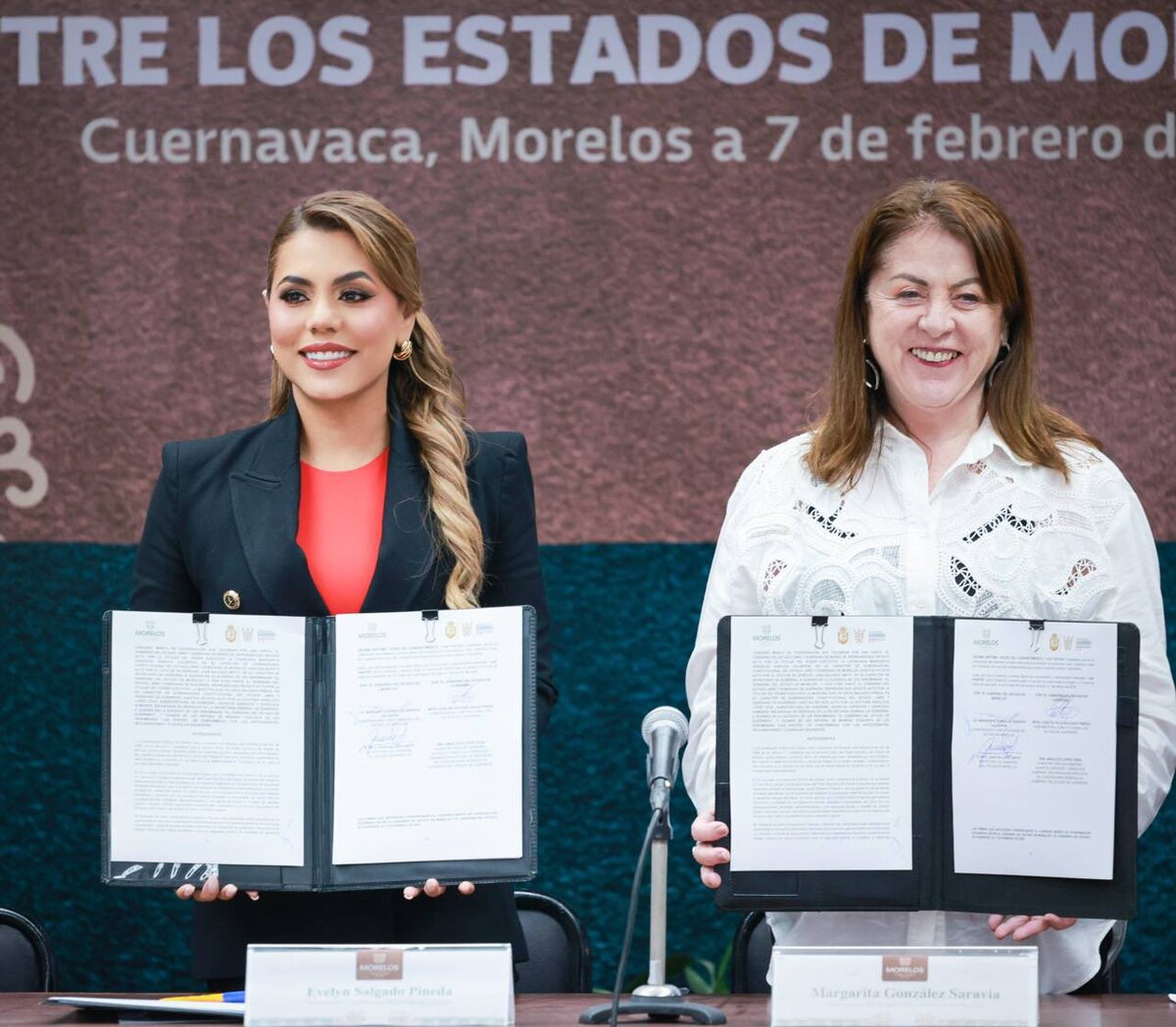 Gobernadora de Guerrero, Evelyn Salgado, y gobernadora de Morelos, Margarita González. | Especial