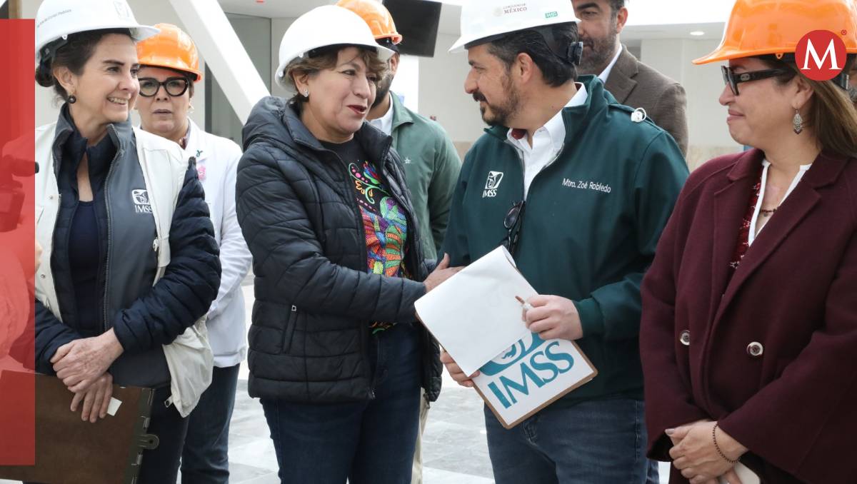 Delfina Gómez y Zoé Robledo supervisan rehabilitación de UMF en Ecatepec afectada por el sismo de 2017.| Especial