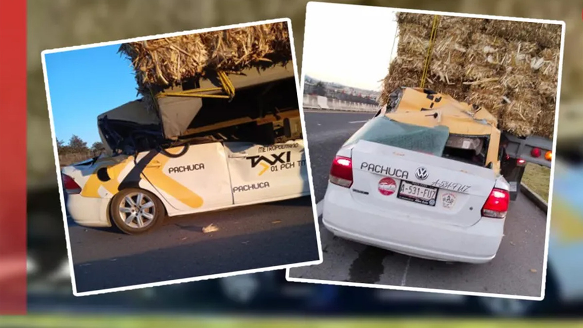 Dos fallecidos y una niña herida por choque entre un taxi y camión en Hidalgo