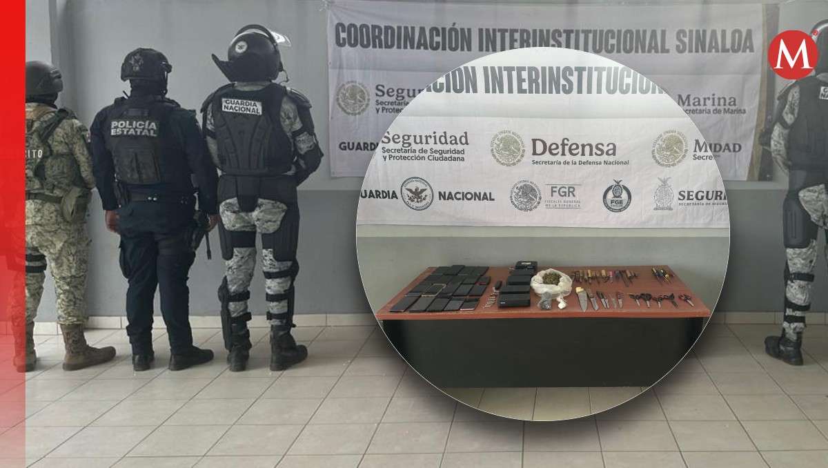 Decomisan armas y droga en operativo dentro de penal en Sinaloa | Especial
