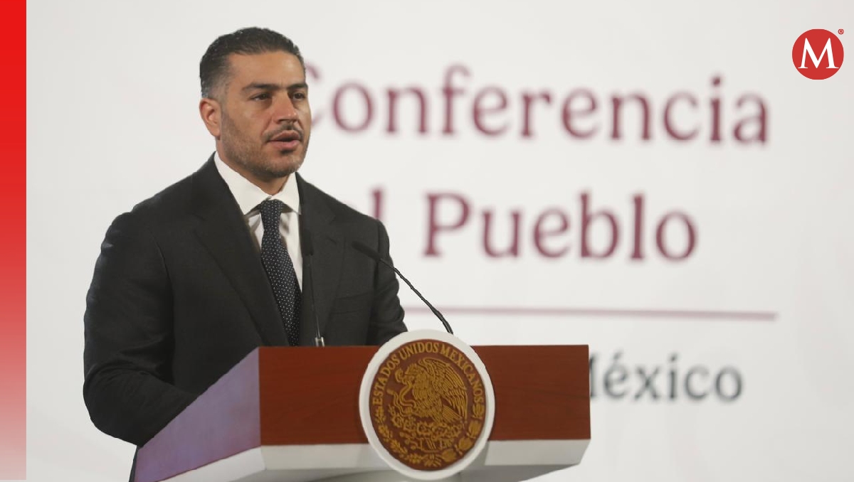 El secretario de Seguridad, Omar García Harfuch, en la conferencia de prensa de hoy. | Jorge Carballo