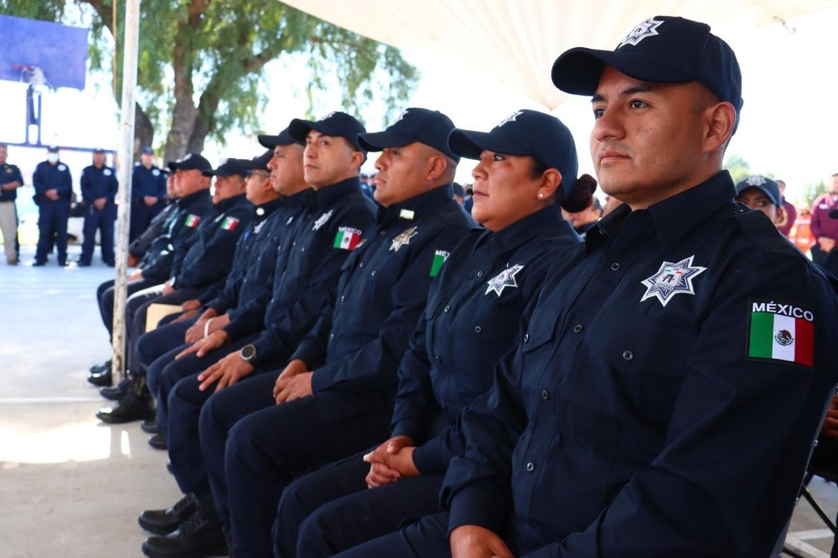 Elementos de seguridad pública municipal en Tizayuca. (Cortesía)