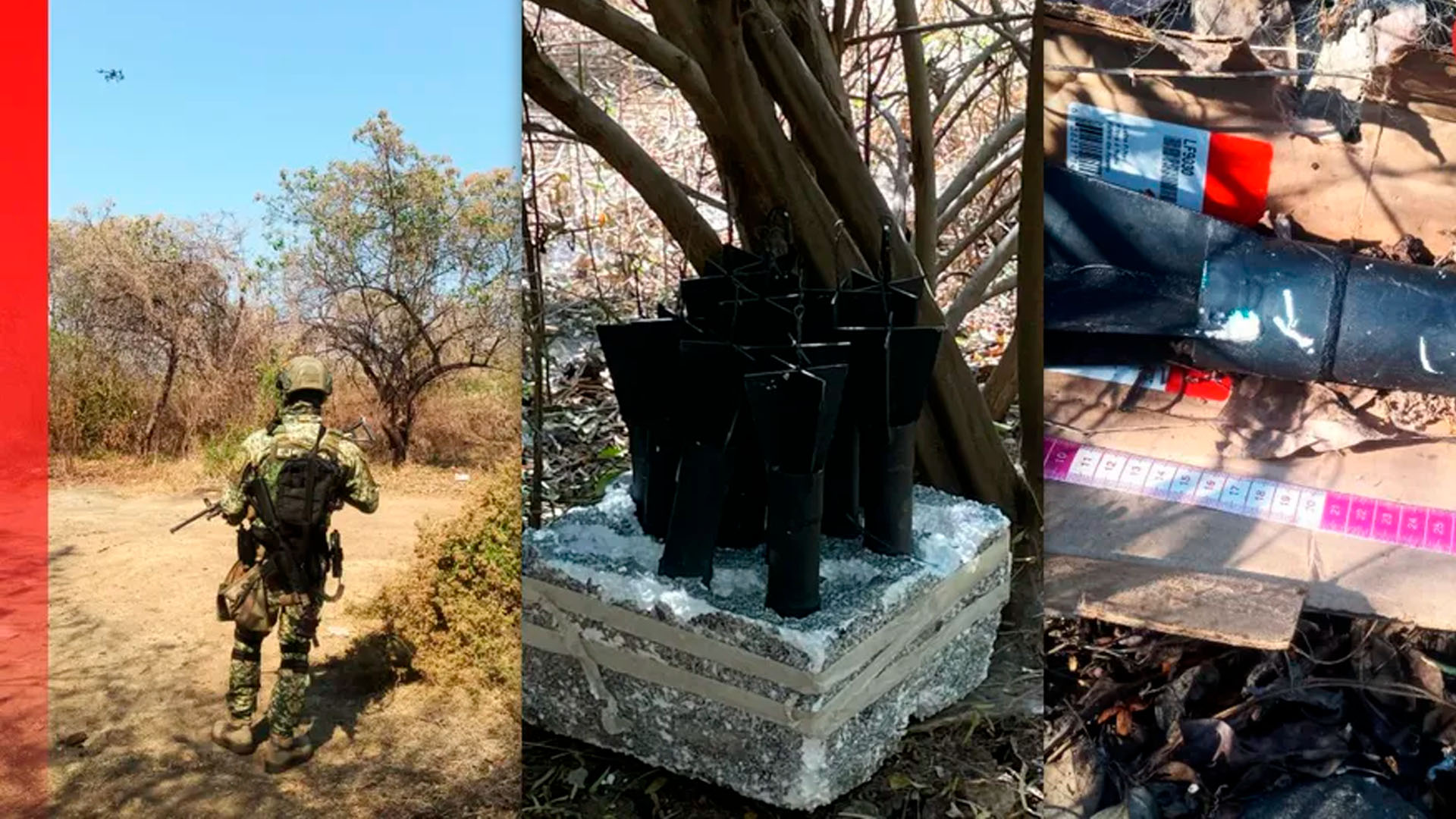 Encuentran caja repleta de artefactos explosivos para drones en Buenavista, Michoacán