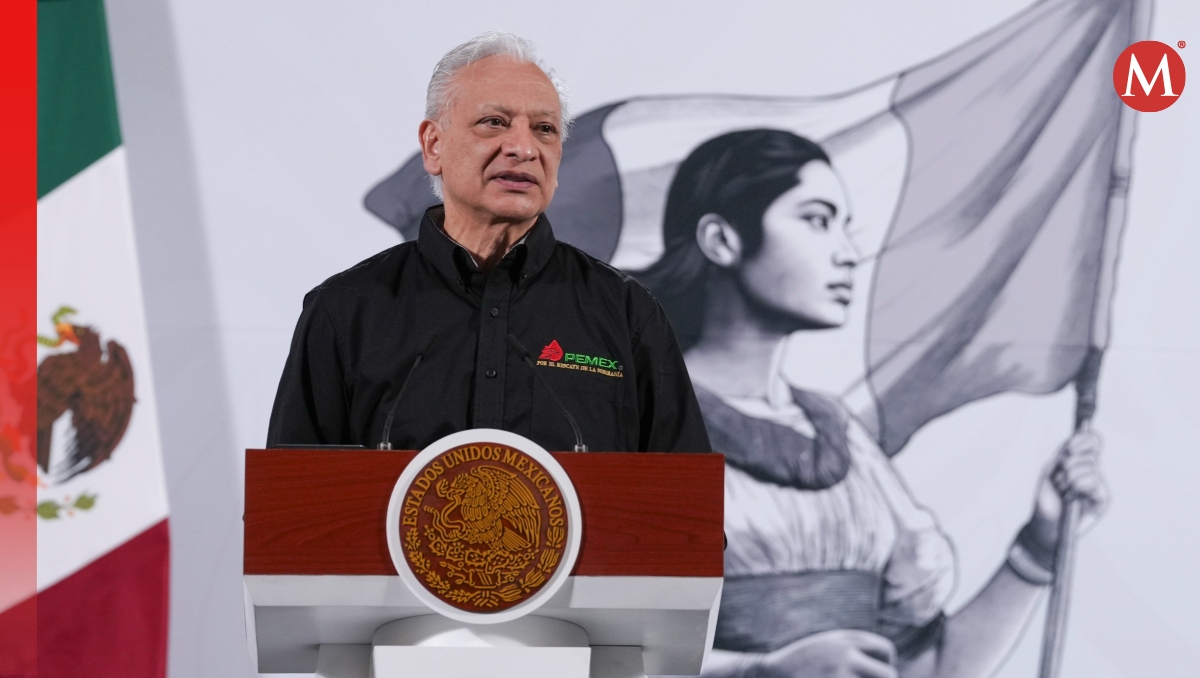 Víctor Rodríguez, director general de Petróleos Mexicanos (Pemex), en la conferencia de hoy. | Cortesía