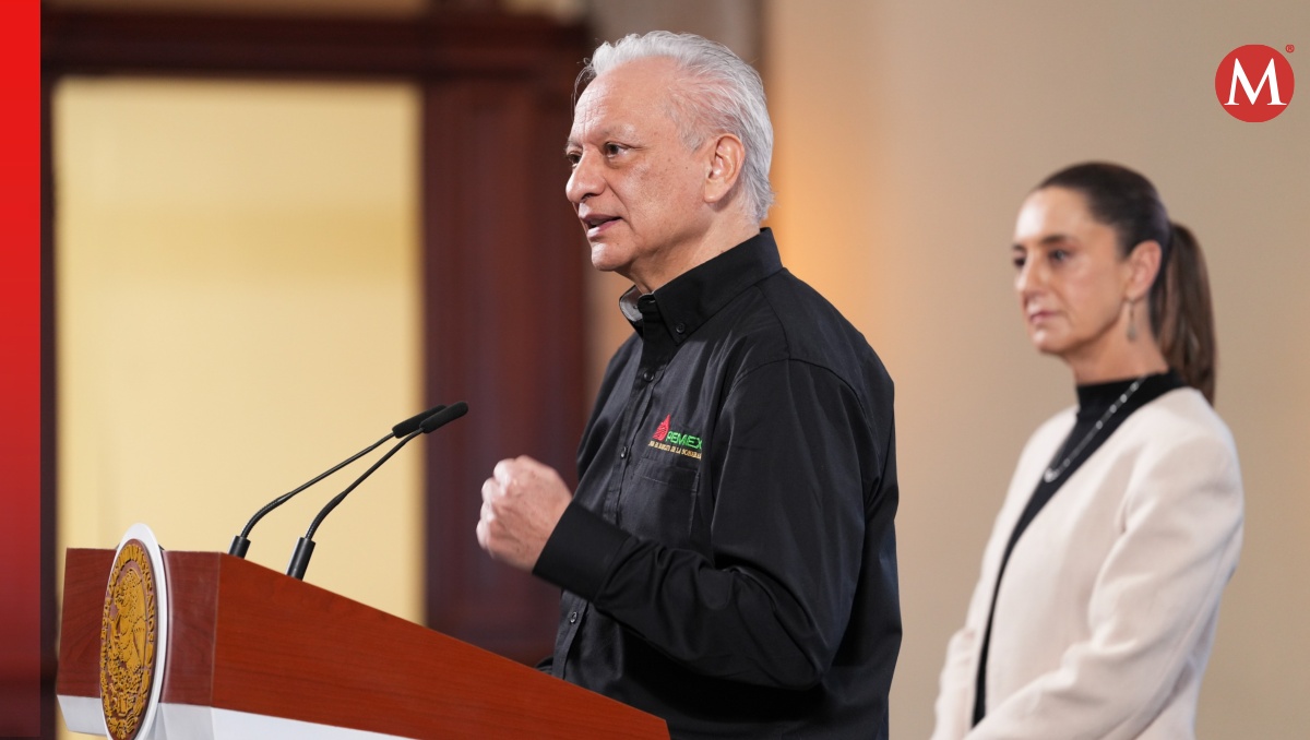 Víctor Rodríguez Padilla, director general de Petróleos Mexicanos, en la conferencia de hoy. | Especial