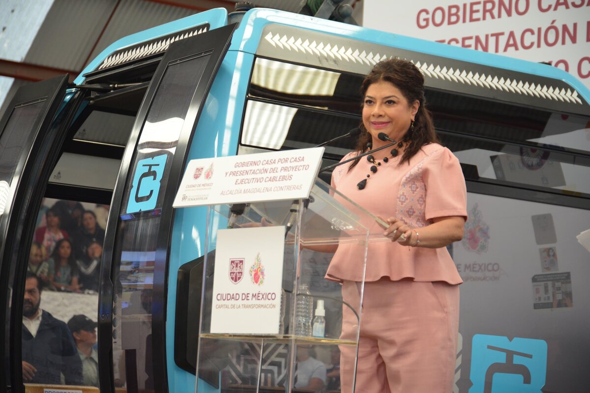 Clara Brugada promete inversión en Cablebús en Magdalena Contreras. (Foto: @ClaraBrugadaM)