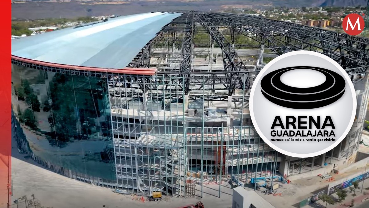 Así se veía la construcción de Arena Guadalajara en un video subido el 14 de enero (Fotos: Especial y Facebook | Diseño: Milenio)