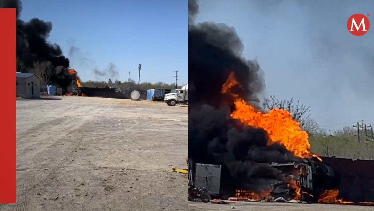 Se incendia pipa en Reynosa. (Telediario Reynosa)