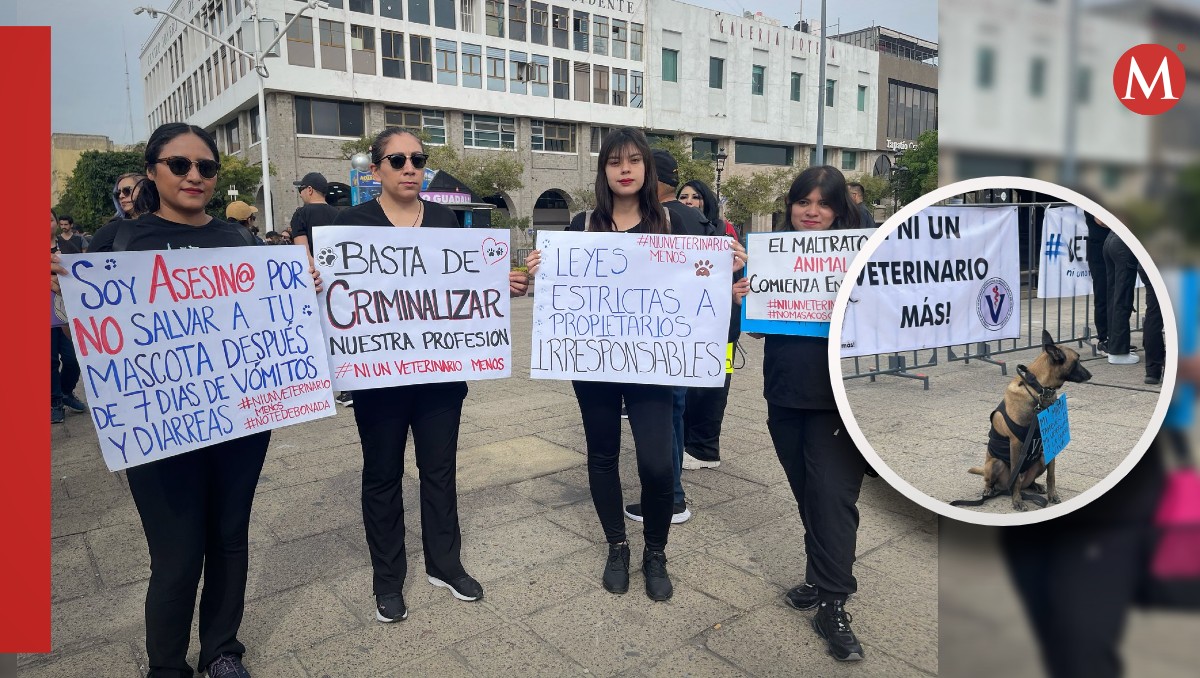 Médicos veterinarios se manifiestan en Guadalajara (Fátima Briceño)