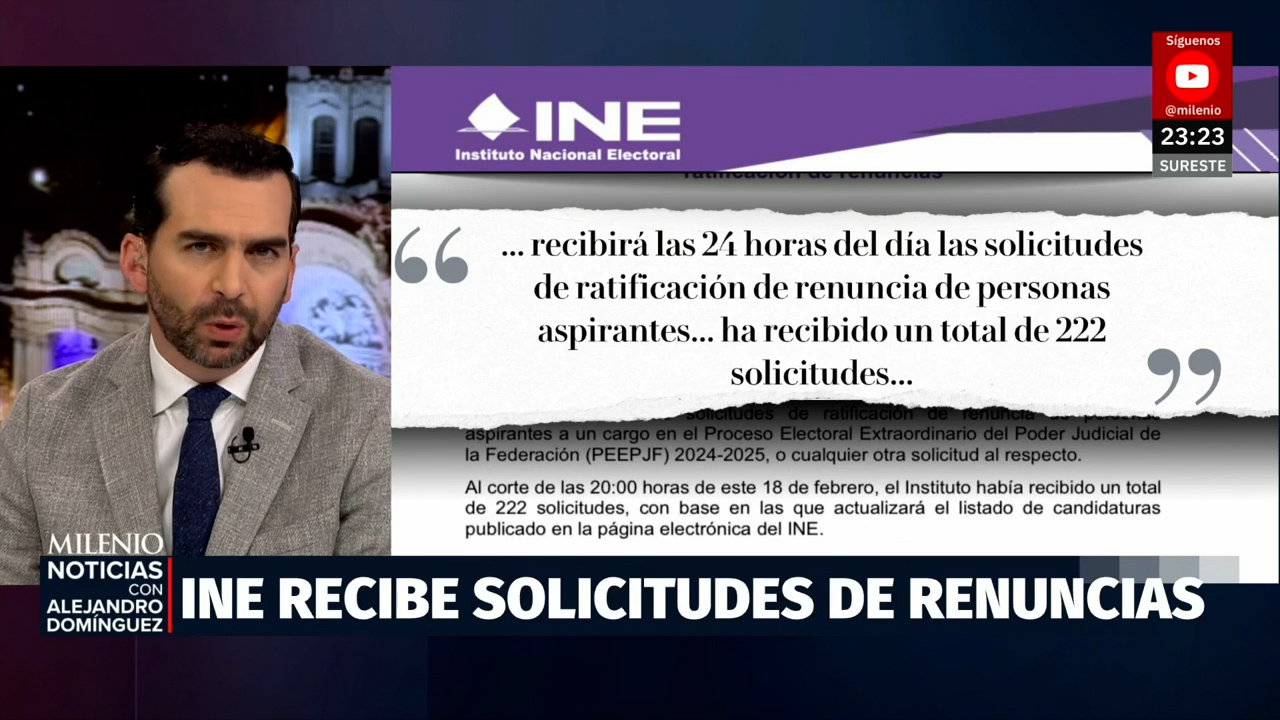 INE recibe 222 renuncias de candidatos para elección judicial antes de imprimir boletas