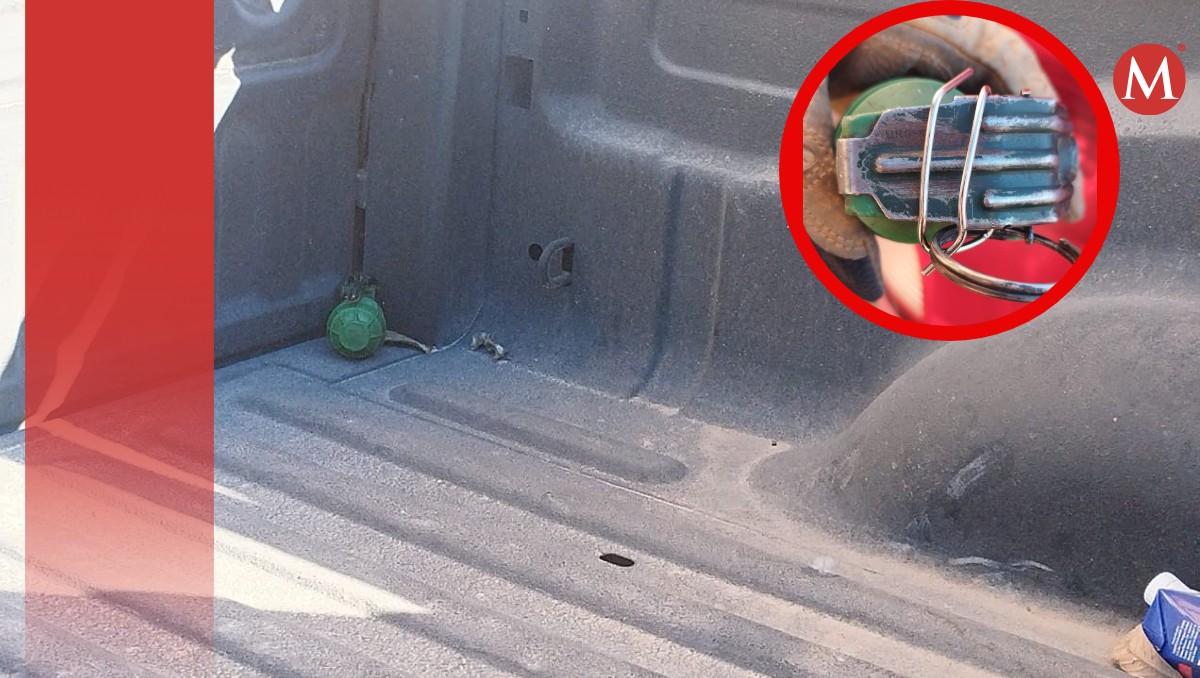 La granada fue localizada en la caja de un vehículo. (Milenio)