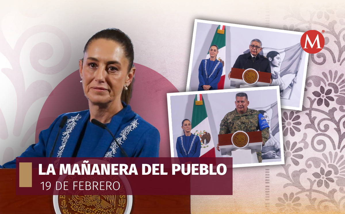 La presidenta Claudia Sheinbaum en La Mañanera del Pueblo desde Palacio Nacional. | Araceli López