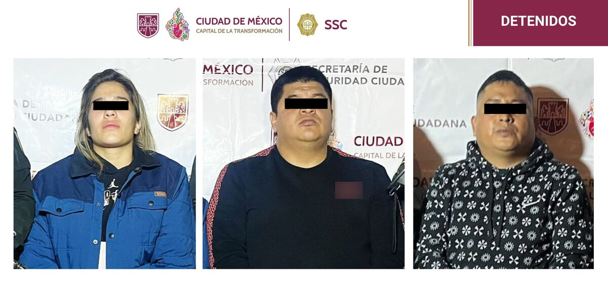 Detienen a tres presuntos delincuentes en CdMx. (Foto: @PabloVazC)