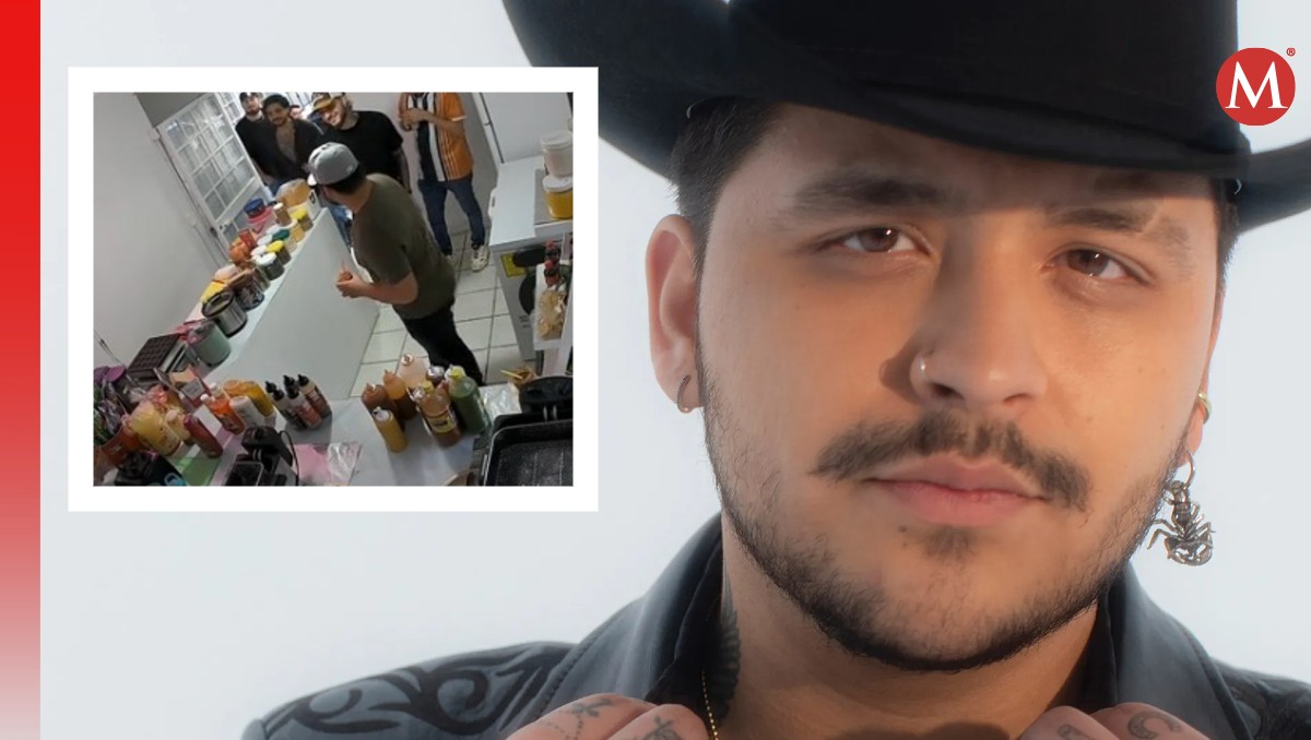 Christian Nodal y su aparición en un negocio. | ESPECIAL