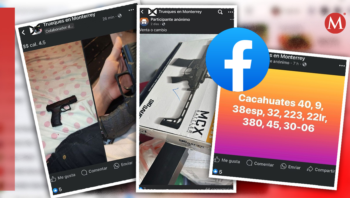 Grupos de Facebook son utilizados para vender armas y municiones en Monterrey y su Área Metropolitana. / Especial