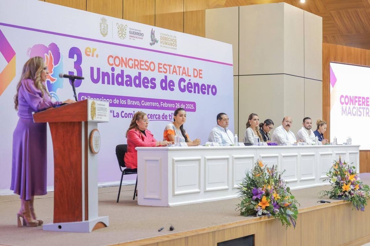 Evelyn Salgado inaugura el tercer Congreso Estatal de Unidades de Género en Guerrero.