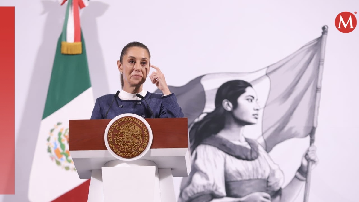 La Presidenta en su conferencia de prensa desde el Salón de Tesorería en Palacio Nacional. | Jesús Quintanar