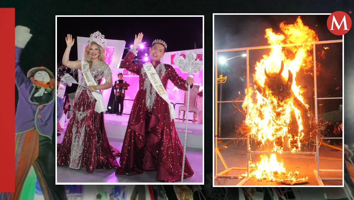 Coronan a los reyes del Carnaval Conurbado 2025 y queman al mal humor en Altamira. (Yazmín Sánchez)