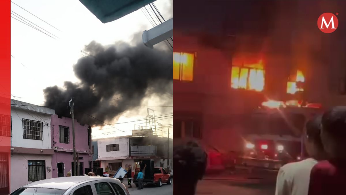 El incendio se registró en el cruce de las calles Juan Cantú y Matías Casas. / Especial