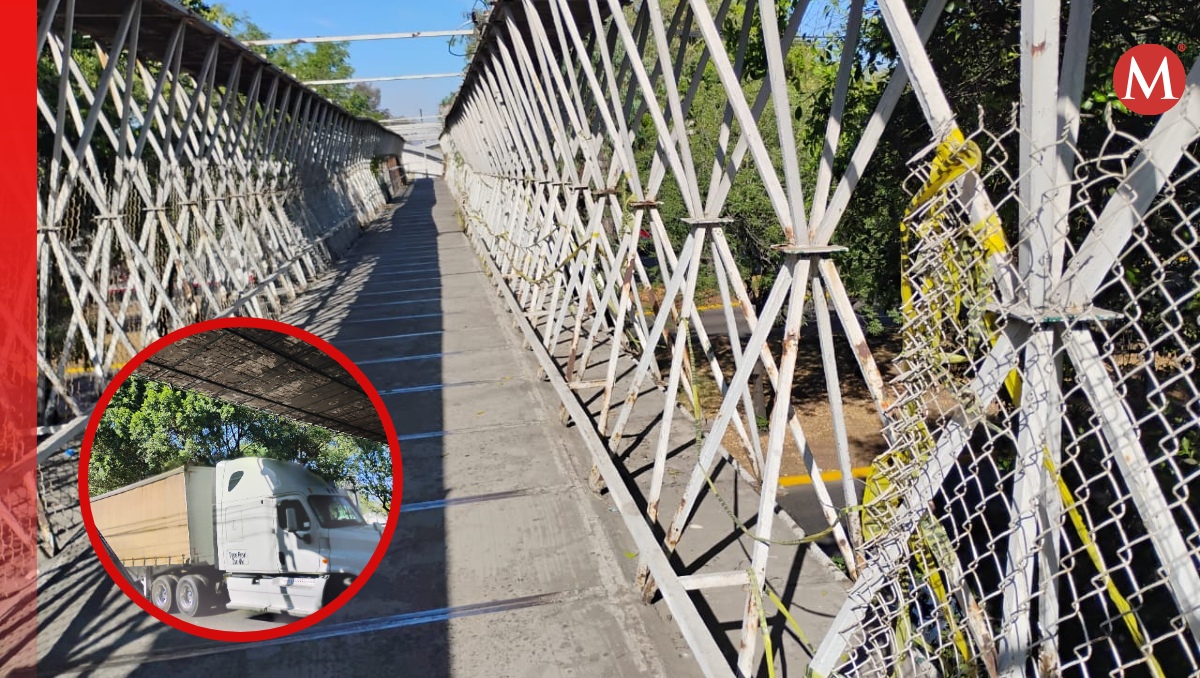 Sólo con cintas amarillas se encuentra este puente en Lázaro Cárdenas (Fotos: Gloria Reza)