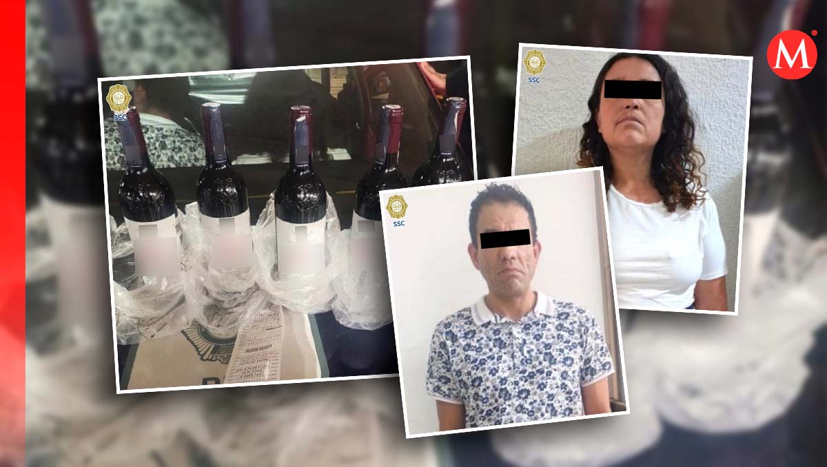 La pareja fue retenida por personal de la tienda cuando intentó robar cinco botellas de vino. | Especial