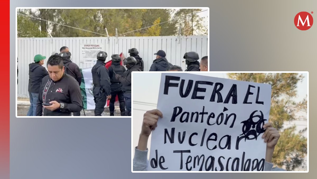 Vecinos de Temascalapa se manifiestan contra el panteón nuclear. Foto: (Fernando Cruz)