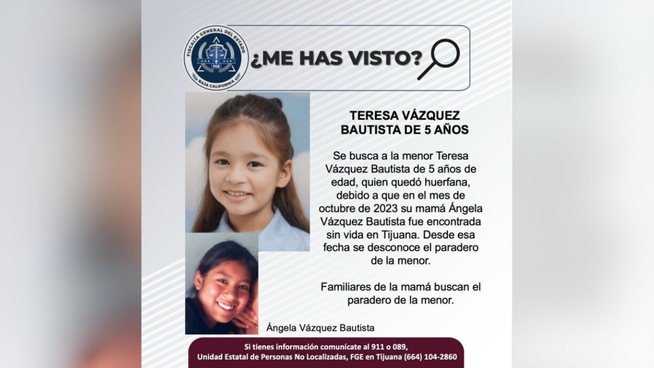 Búsqueda de la menor Teresa Vázquez Bautista sigue en curso