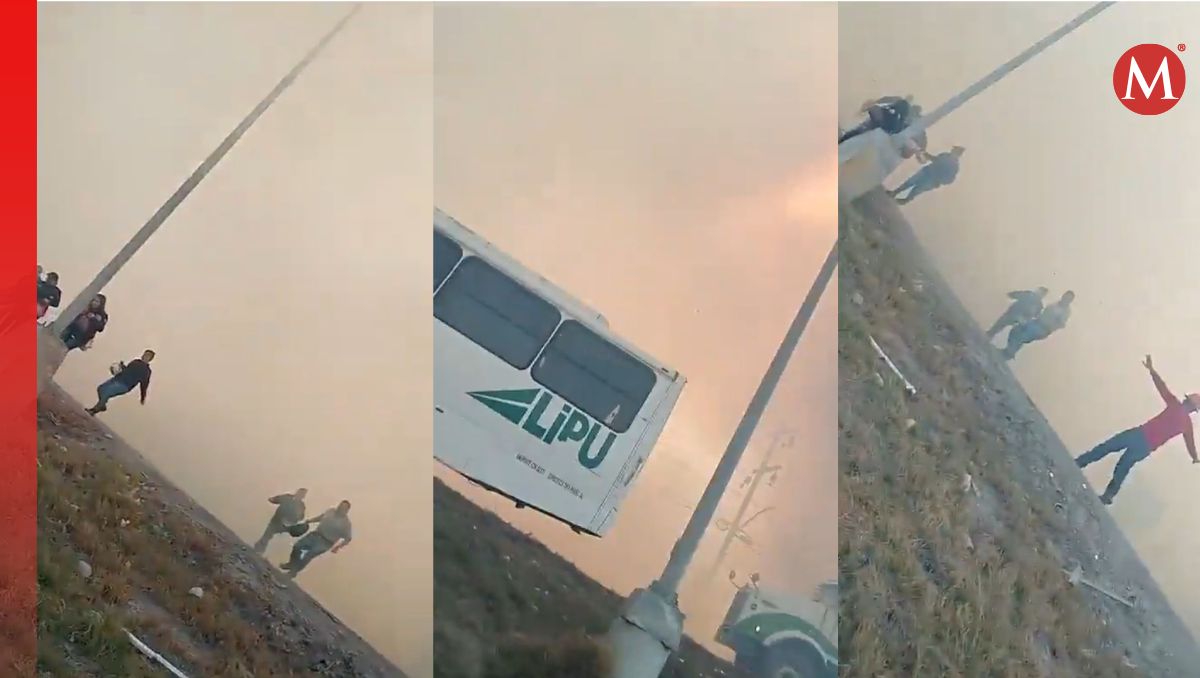 Bajan usuarios del camión para huir de fuertes incendios | Especial