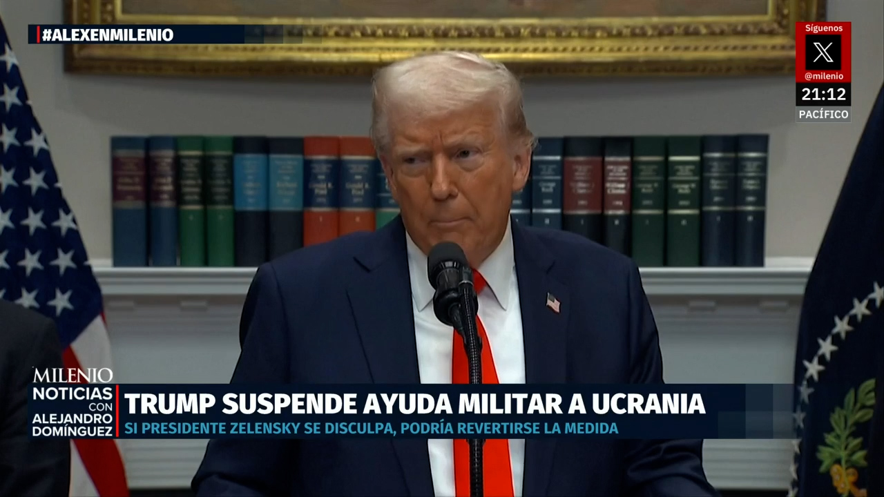 Trump suspende ayuda militar a Ucrania, pide disculpa pública de Zelenski para reconsiderar