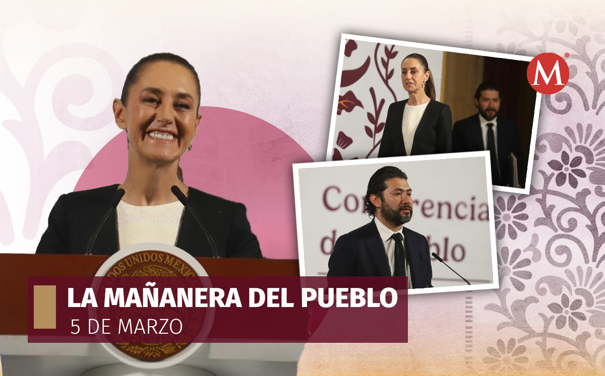 La presidenta Claudia Sheinbaum en La Mañanera del Pueblo desde Palacio Nacional. | Jorge Carballo