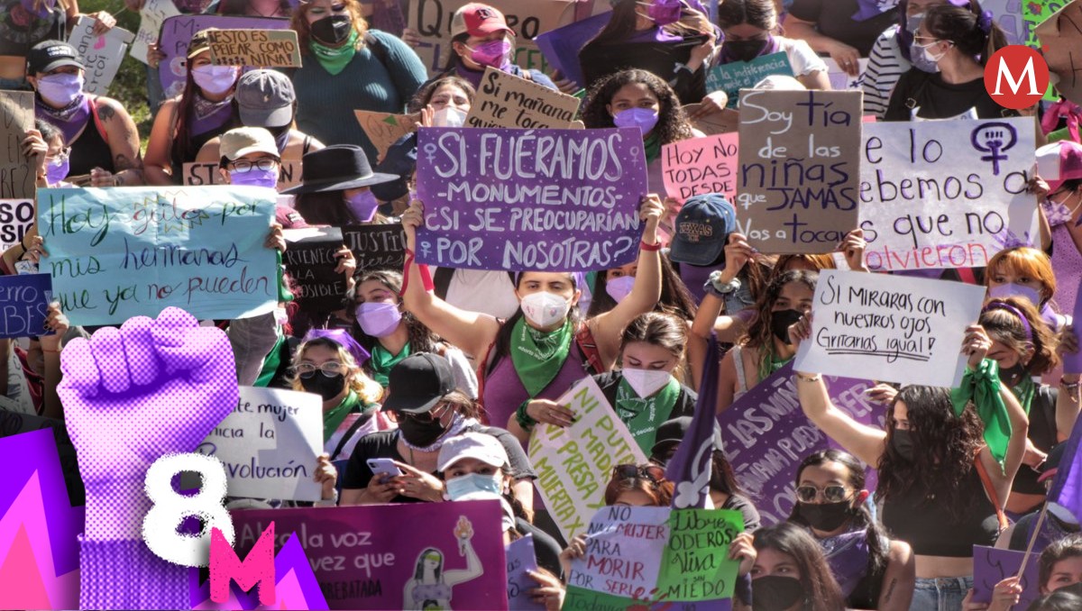 Marcha por el 8M en Pachuca 2025.