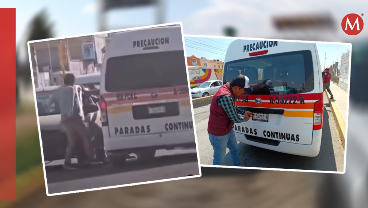 Operador de urvan en Pachuca agredió a un hombre en plena vía pública