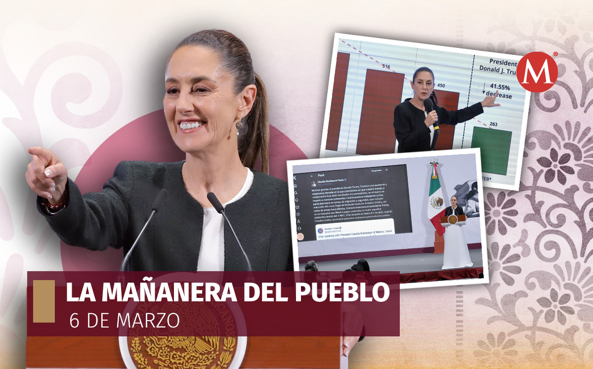 La presidenta Claudia Sheinbaum en La Mañanera del Pueblo desde Palacio Nacional. | Ariel Ojeda