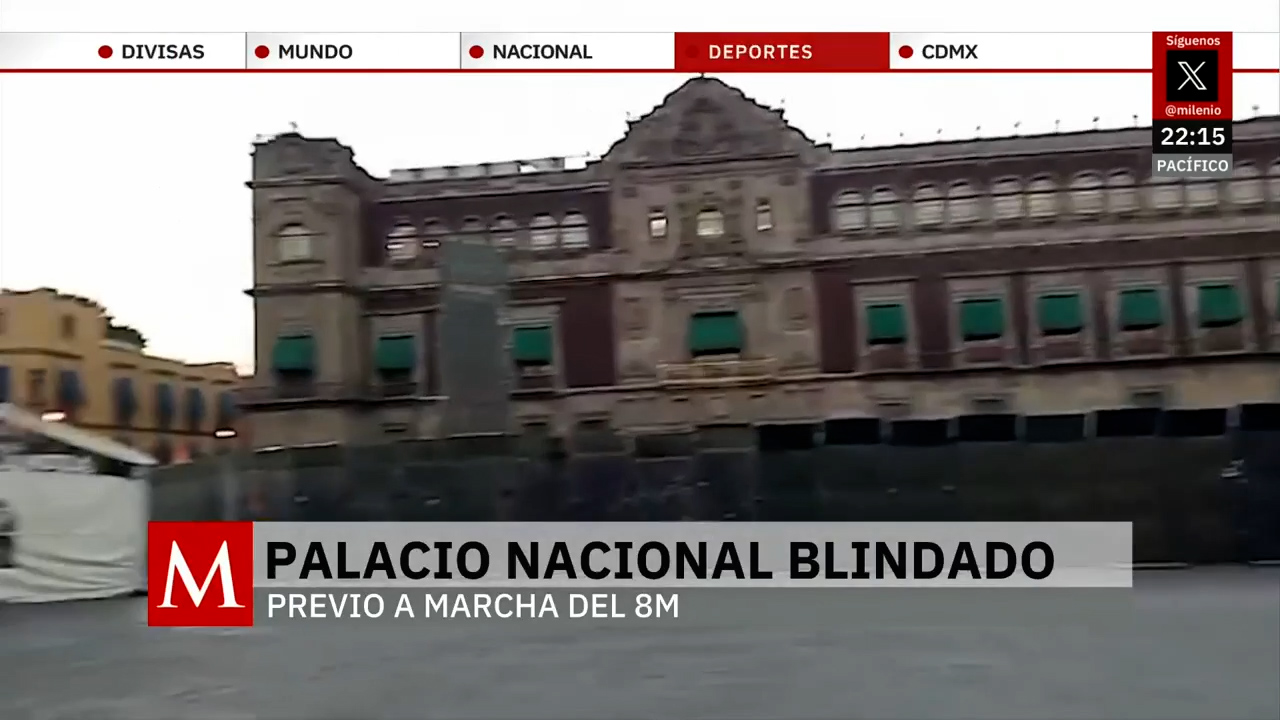 Refuerzan seguridad en Palacio Nacional antes del 8M