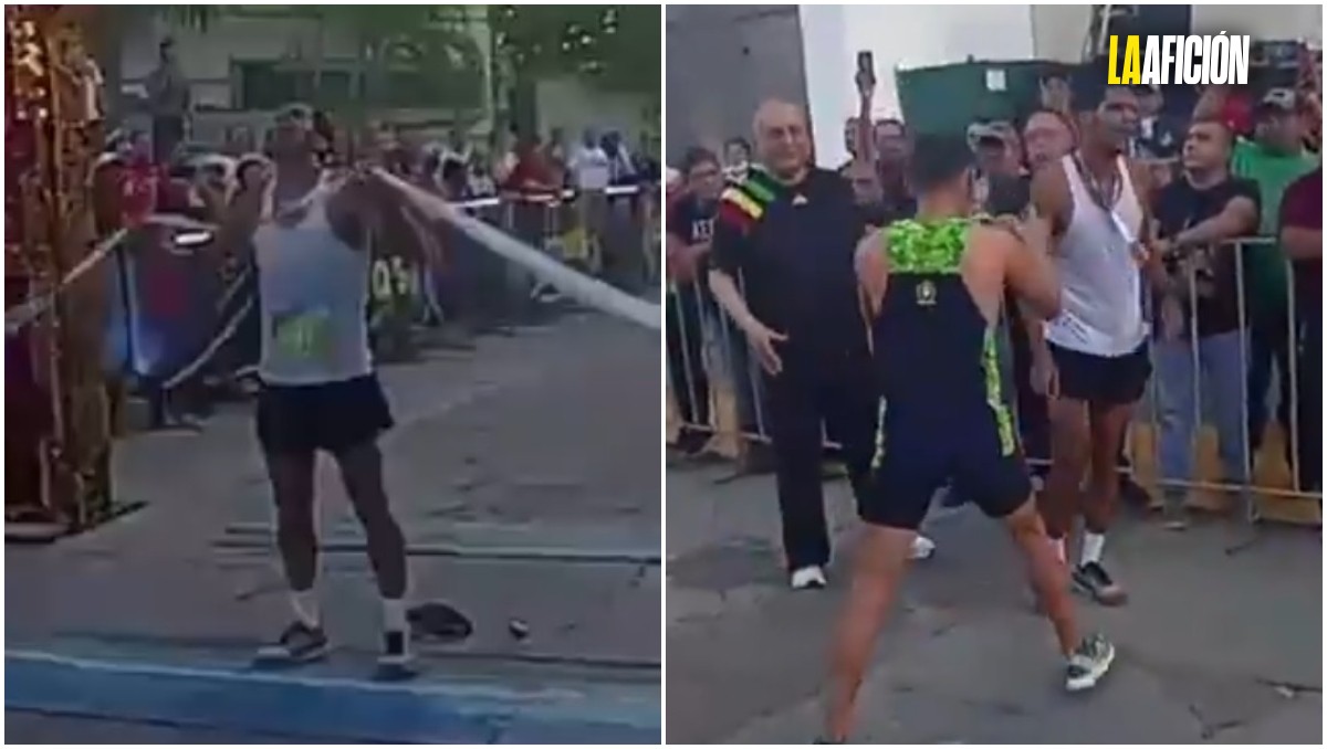 Hombre llega en segundo lugar y agrede al ganador en carrera atlética en Tabasco (Especial)