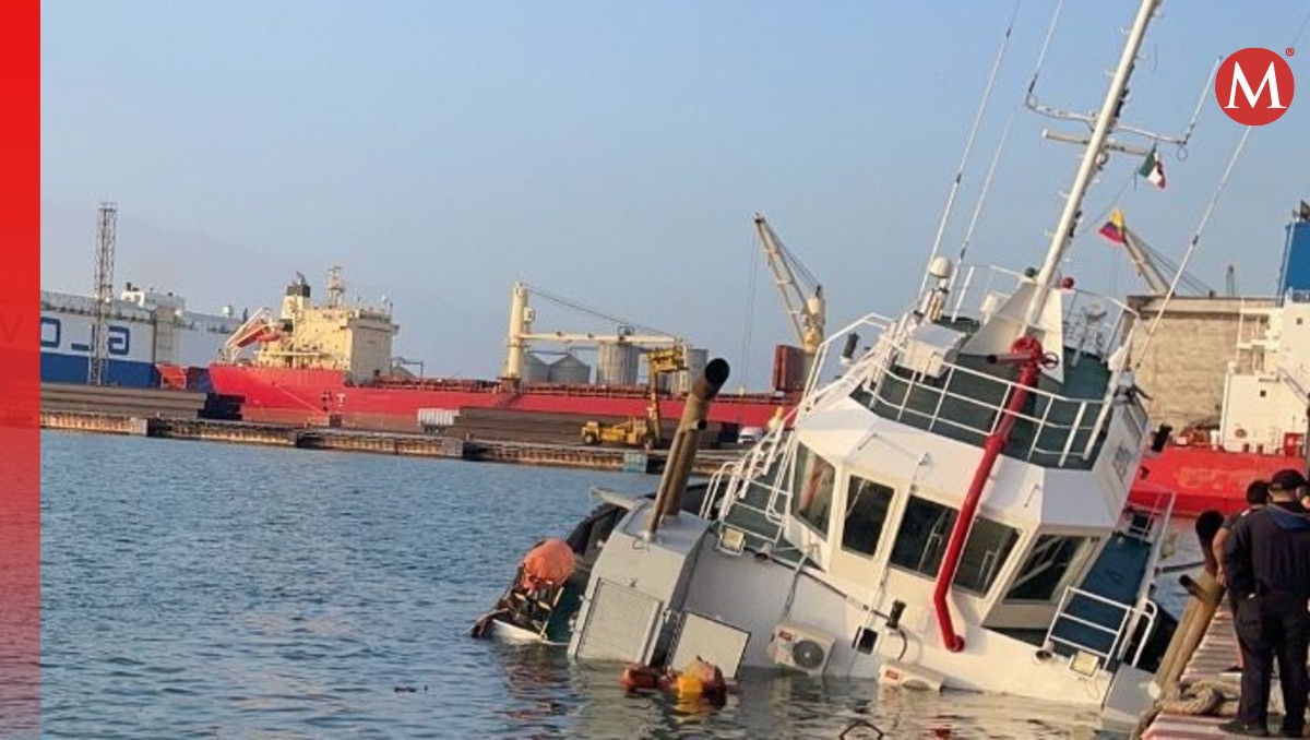 Hundimiento parcial de remolcador en el puerto de Veracruz genera medidas de seguridad | Especial
