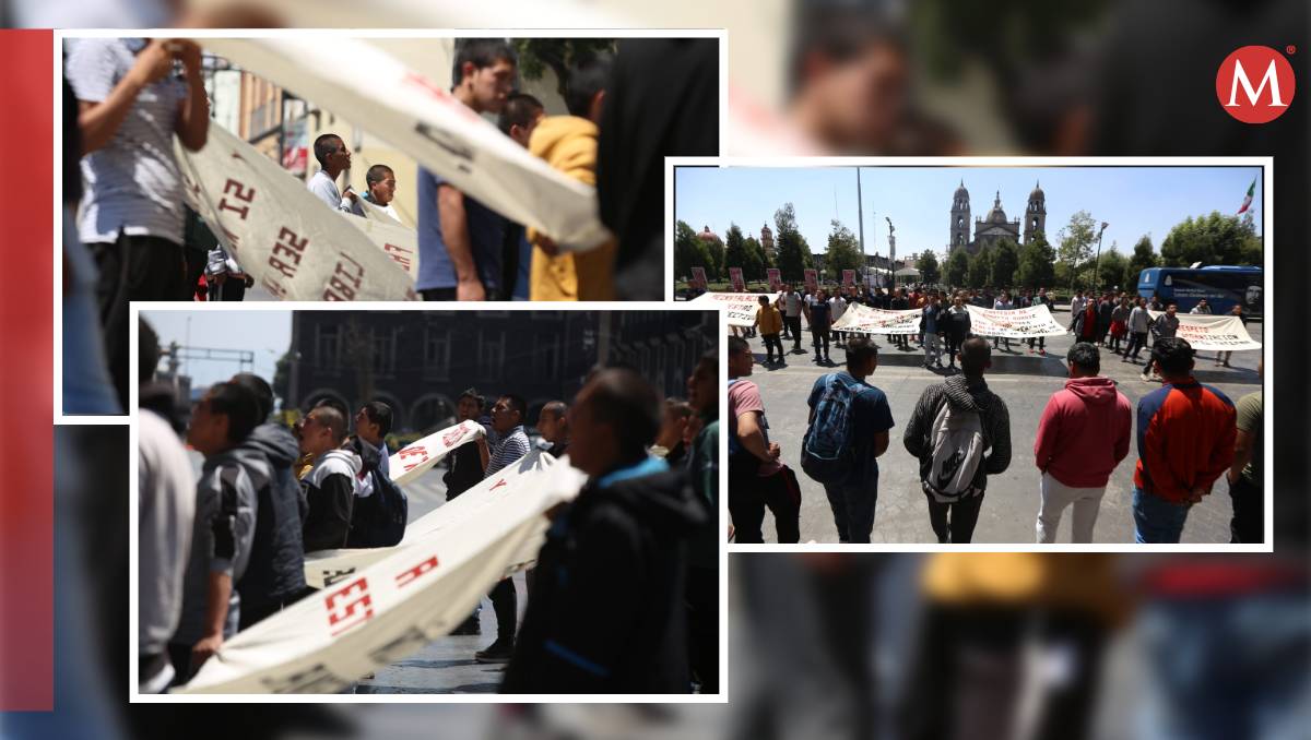 Por segundo día consecutivo se manifiestan Normalistas de Tenería en Toluca. | Fotos: Tania Contreras