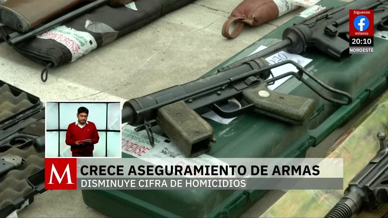 Aumento en decomisos de armas de fuego reduce homicidios en México, según la Sedena