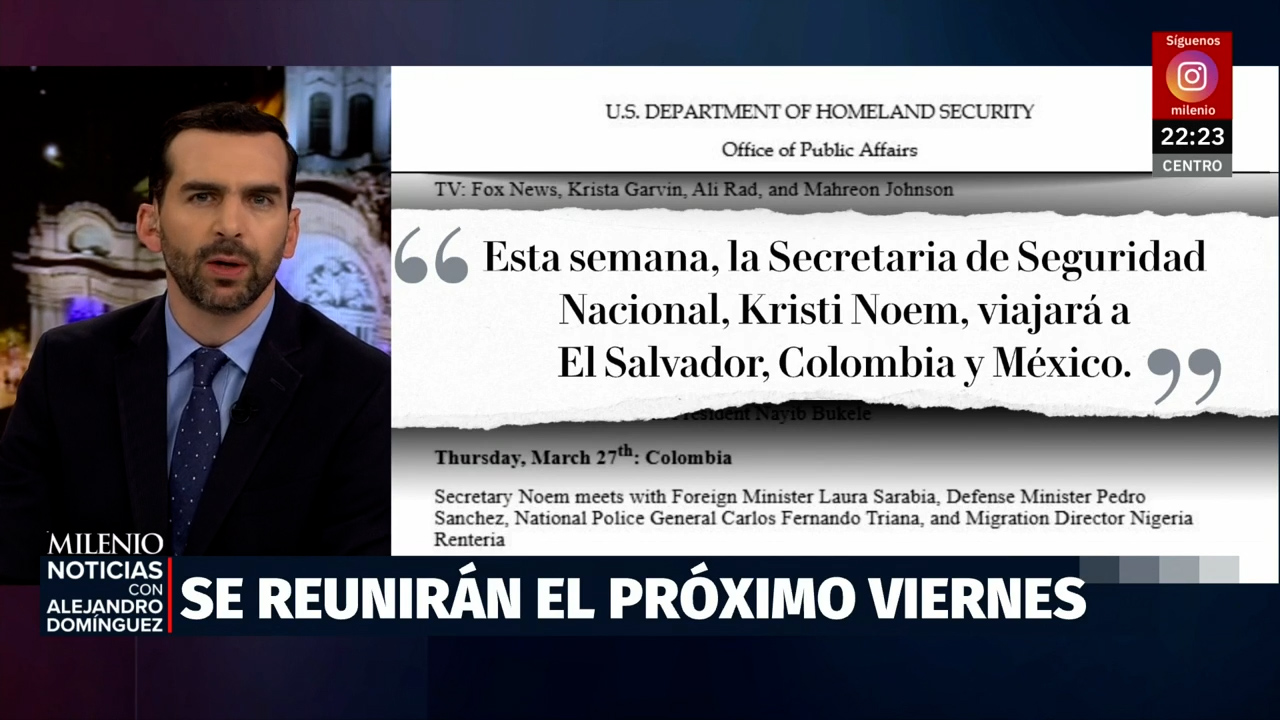 Secretaria de Seguridad Nacional de EU visitará a Sheinbaum para tratar seguridad y migración