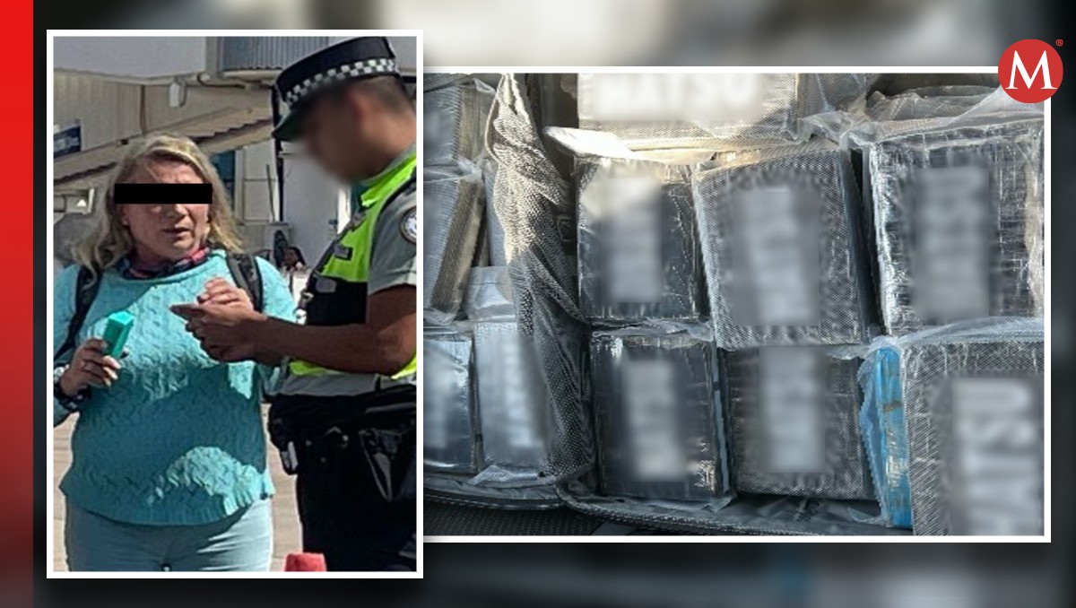 La mujer fue detenida con 27 paquetes de cocaína en Quintana Roo. | Especial