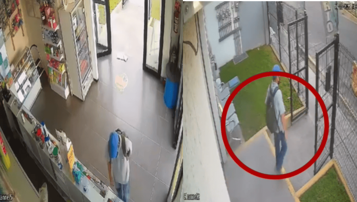 Cámaras de seguridad grabaron el momento del asalto a una farmacia de Tizayuca y la peculiar huida