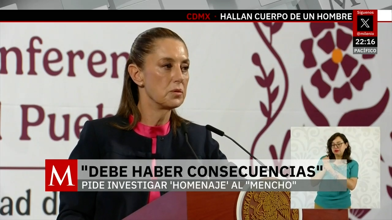 Sheinbaum exige investigar la proyección de imágenes polémicas en evento