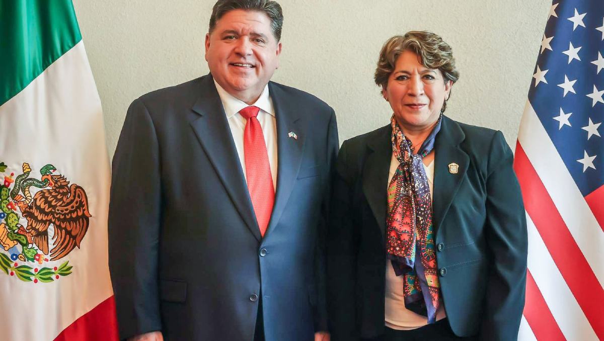Delfina Gómez y J.B. Pritzker, gobernador de Illinois. Foto: (Especial)