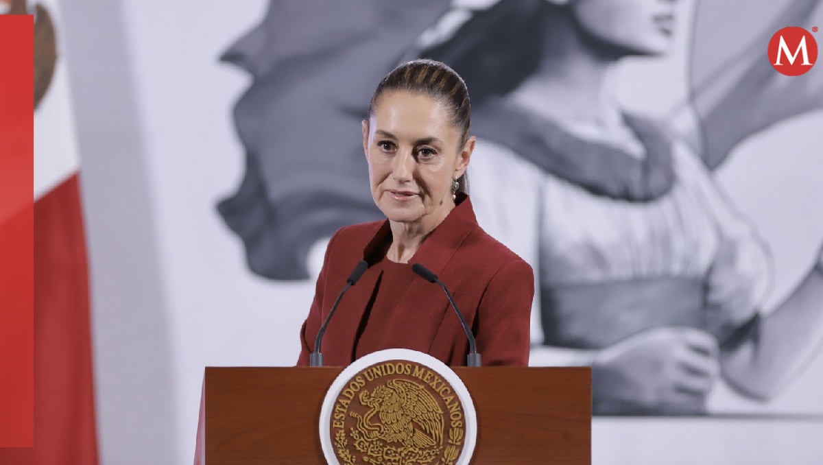 La presidenta Claudia Sheinbaum durante su conferencia mañanera desde Palacio Nacional hoy. | Ariel Ojeda