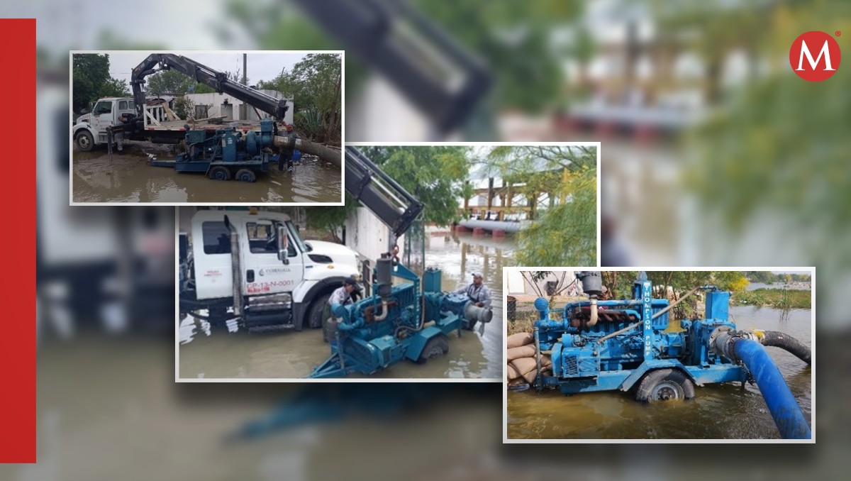 Conagua desaloja agua anegada de Camargo, Reynosa, Río Bravo y Matamoros. (Especial)