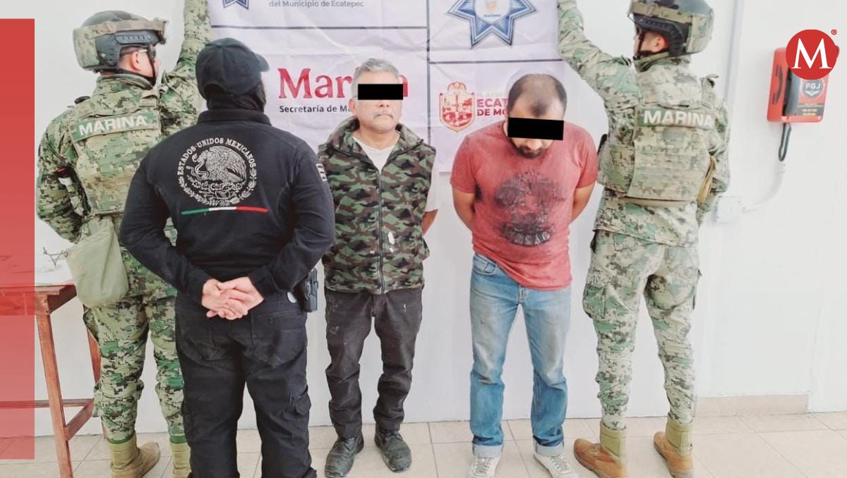 Daniel Alberto “N” y Daniel Celerino “N” fueron detenidos por intentar despojar un predio en Ecatepec.| Especial