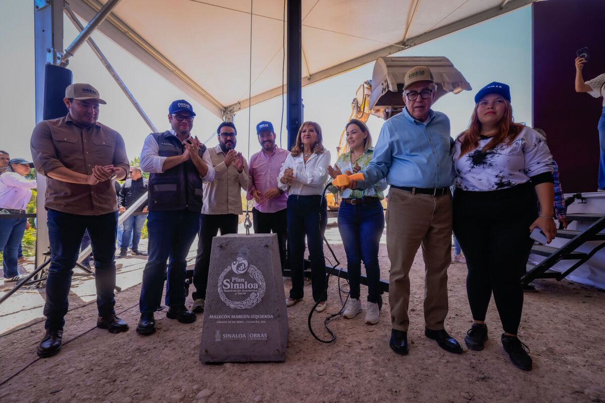 Rubén Rocha inicia trabajos de construcción de nuevo malecón en Culiacán. | Foto: Especial