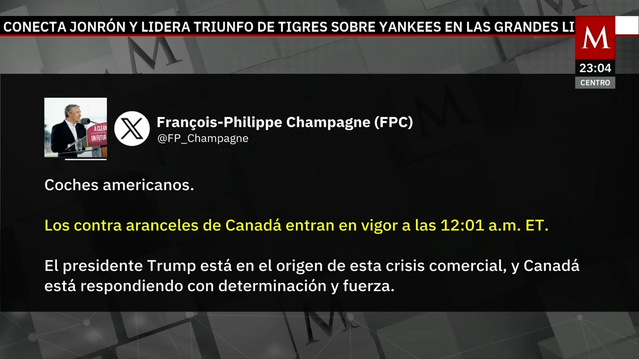 Canadá impone sanciones del 25 por ciento a autos y autopartes de Estados Unidos