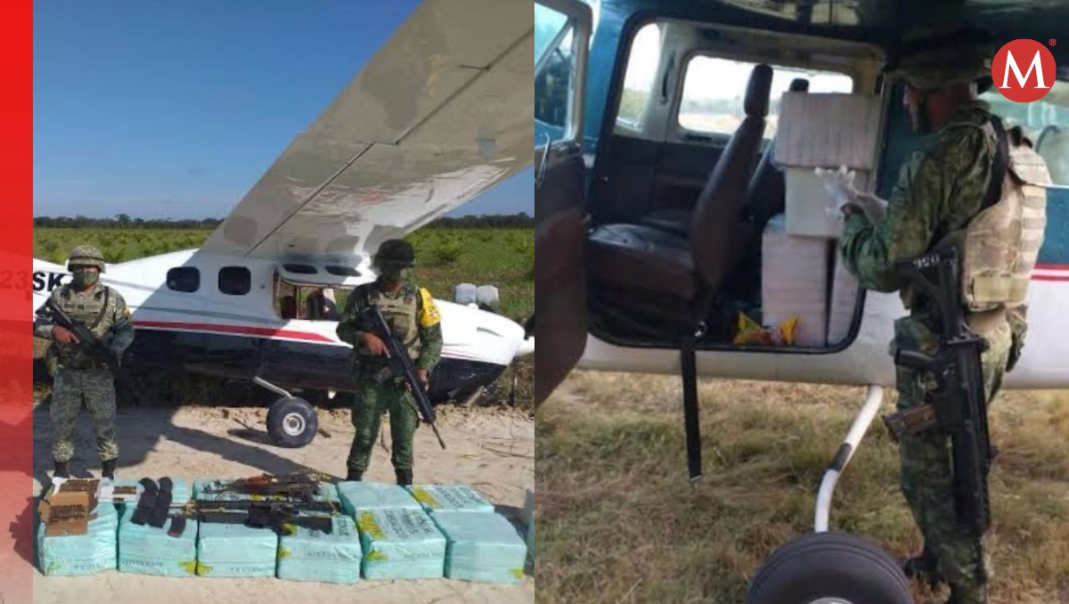 Aseguran avioneta con 400 kilos de cocaína en Chahuites, Oaxaca