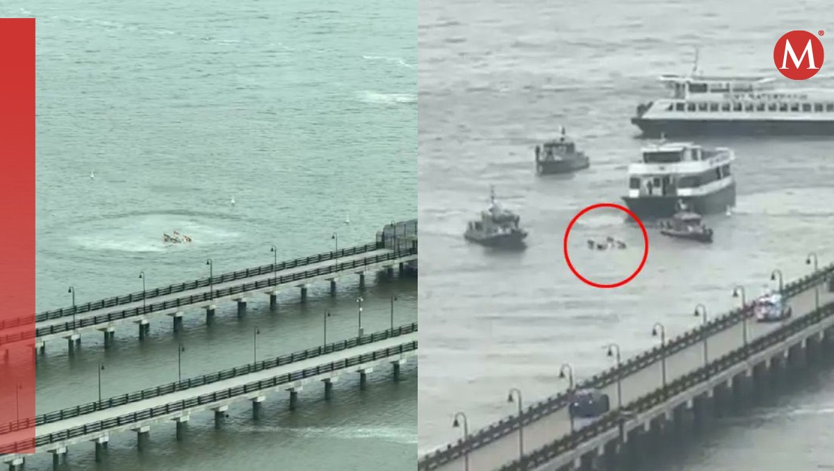 Así cayó el helicóptero con cuatro personas en el Río Hudson de NY | VIDEO